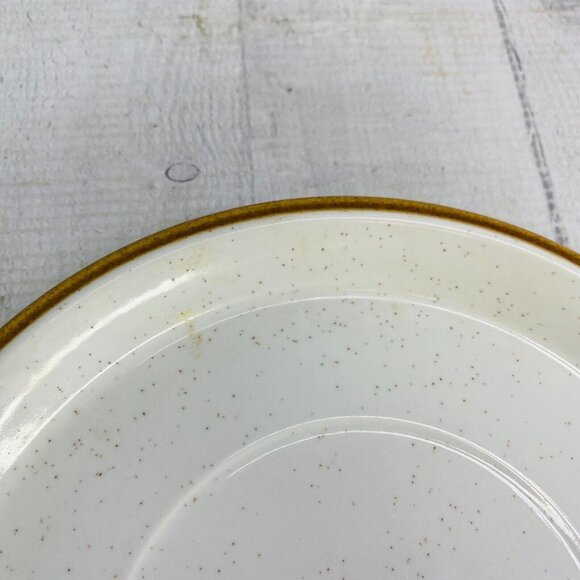 Mikasa NATURAL BEAUTY C9000 Cream Brown Trim Speckled Round 8" Gravy Under Plate - Picture 7 of 12